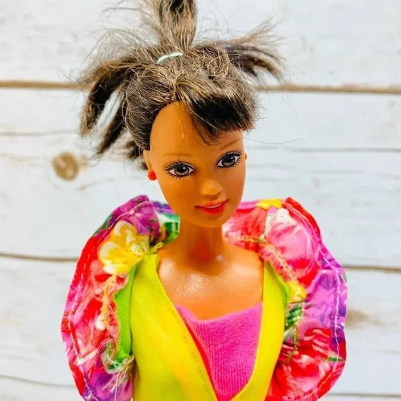 MATTEL BARBIE Brown Hair Brown Eyes Two Piece Body Suit 12" Tall - Picture 2 of 11